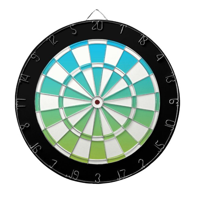 Jeu De Fléchettes Bleu Vert Noir Et Blanc (Devant)
