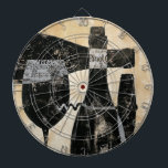 Jeu De Fléchettes Bouteille et verre de vin<br><div class="desc">© Daphne Brissonnet/Apple sauvage.  L'image comporte une bouteille de vin et un verre dessinés dans le noir sur un fond coloré par pêche. Un ouvreur de bouteille de vin et un latéral placé par bouteille peuvent également être vus sur l'image.</div>