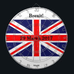 Jeu De Fléchettes Brexit les Anglais<br><div class="desc">Conception britannique de drapeau,  peint à la main et imprimé avec la date du déclenchement de l'article 50.</div>
