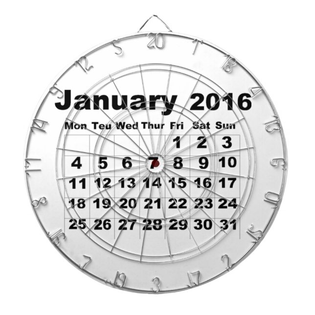 Jeu De Fléchettes Calendrier janvier 2016 (Devant)