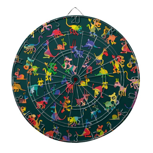 Jeu De Fléchettes Carreaux de Motif Animaux Abstraits (Devant)