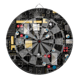 Jeu De Fléchettes Carte de circuit noir