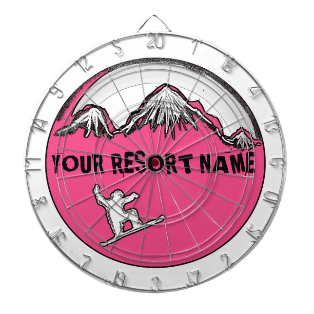 Jeu De Fléchettes Carte de fléchettes personnalisable à thème rose (Devant)
