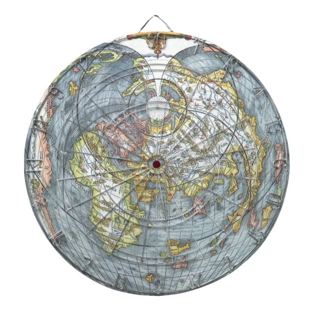 Jeu De Fléchettes Carte du monde ancienne en forme de cœur de Peter  (Devant)