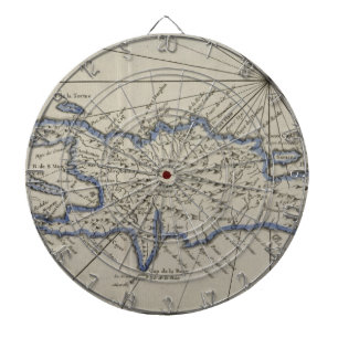 Jeu De Fléchettes Carte vintage de la République Dominicaine (1750)