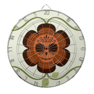 Jeu De Fléchettes Carton de rouille orange Sugar Skull Flower