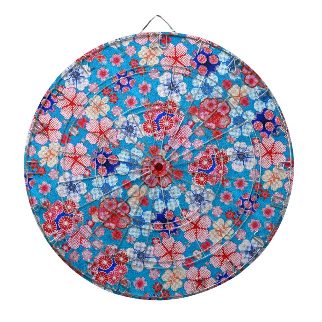 Jeu De Fléchettes Cascade bleue en cascade Floral Chirimen (Devant)