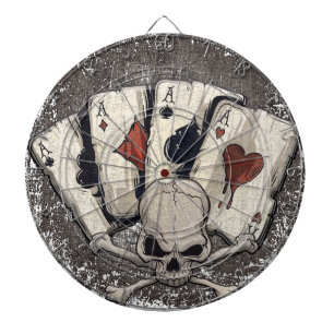 Jeu De Fléchettes Casino de crâne de cartes de jeu d'as de Wellcoda