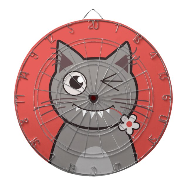 Jeu De Fléchettes Chat clignotant drôle de Kitty de bande dessinée (Devant)