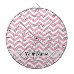 Jeu De Fléchettes chevron rose et blanc