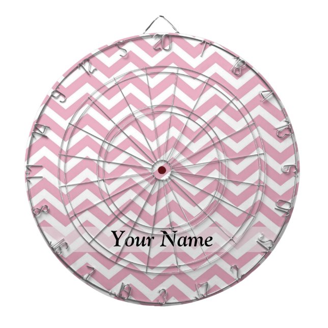 Jeu De Fléchettes chevron rose et blanc (Devant)