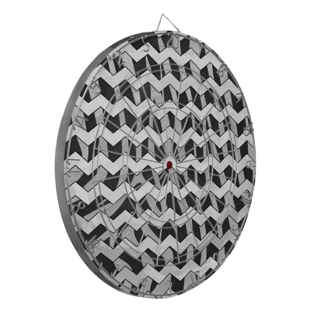 Jeu De Fléchettes Chevron Zebra noir et gris (Devant gauche)