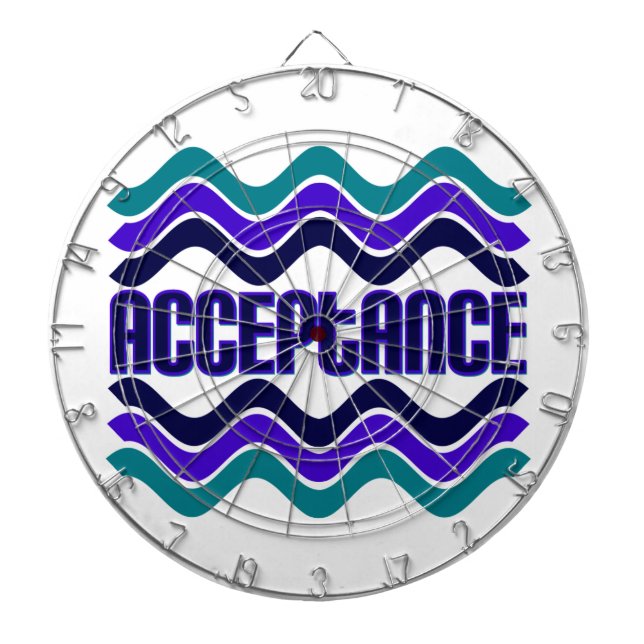 Jeu De Fléchettes Citation d'acceptation en bleu vert violet (Devant)