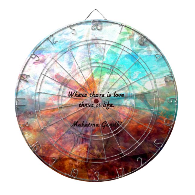 Jeu De Fléchettes Citation inspirationnelle de Gandhi sur l'amour, l (Devant)
