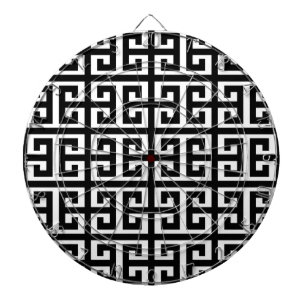 Jeu De Fléchettes clé noire blanche grecque