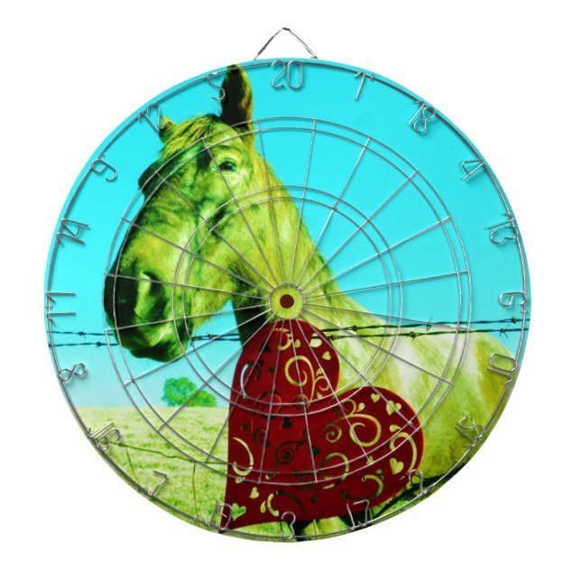 Jeu De Fléchettes Cœur Rouge et Cheval (Devant)