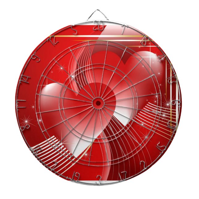 Jeu De Fléchettes Coeurs rouges (Devant)