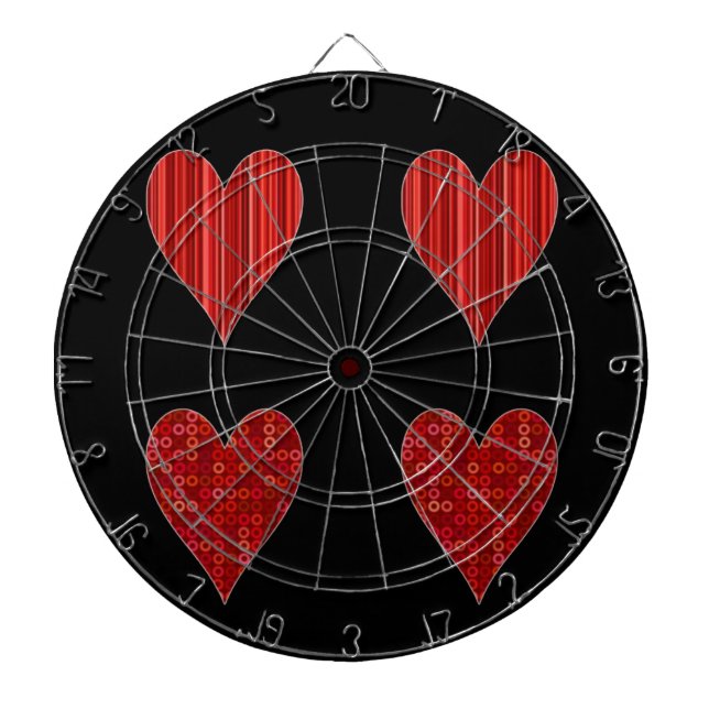Jeu De Fléchettes Coeurs rouges décoratifs (Devant)