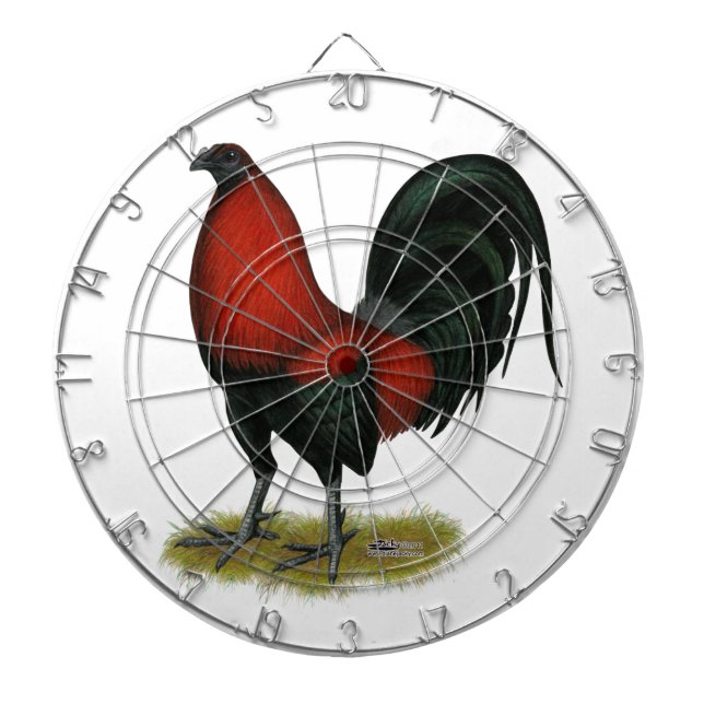 Jeu De Fléchettes Coq Rouge Noir BB Américain (Devant)