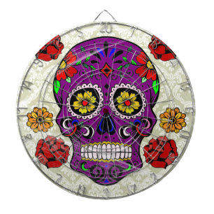 Jeu De Fléchettes Crâne de sucre pourpre (Jour des morts) Tableau no