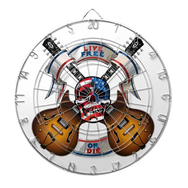 Jeu De Fléchettes Crâne et guitares libres en direct (Devant)