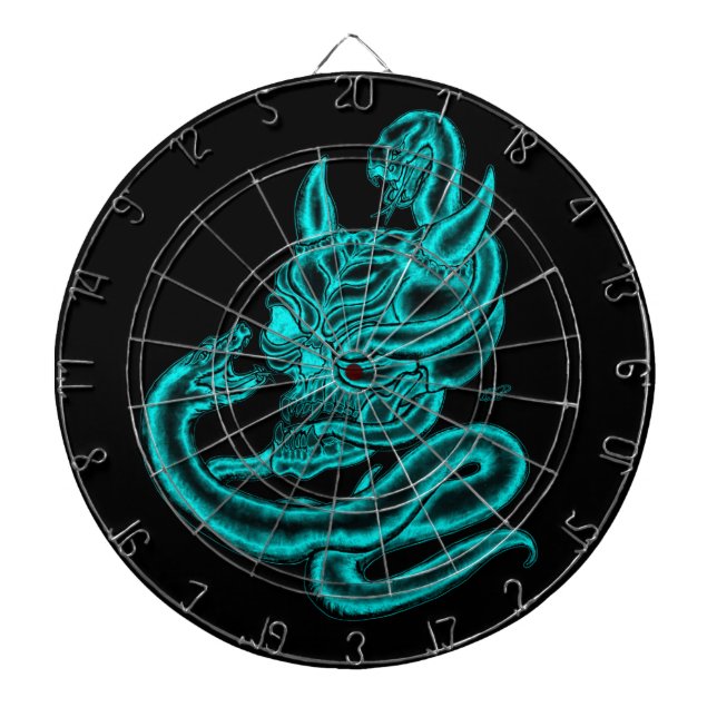 Jeu De Fléchettes Crâne - Tête diabolique avec serpent (Devant)