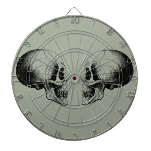 Jeu De Fléchettes Crânes Metal Cage Gris Darboard