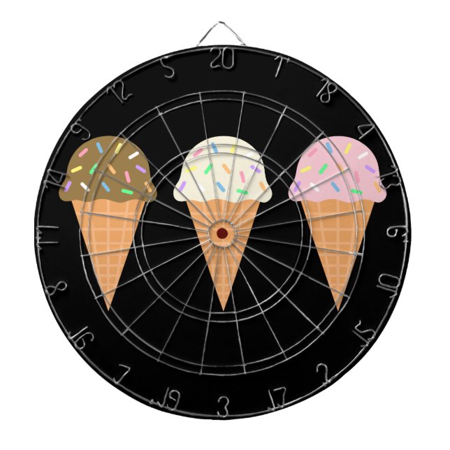 Jeu De Fléchettes Crème de glace cônes en métal Cage Darboard (Devant)
