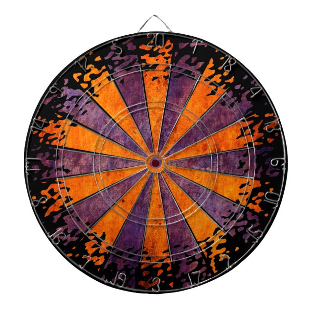 Jeu De Fléchettes DARTboard brillance - 1 orange Violet Grunge (Devant)
