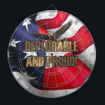 JEU DE FLÉCHETTES DÉPLORABLE ET FIER<br><div class="desc">Hillary Clinton a appelé des défenseurs de Trump un "panier des deplorables." Bien je vais l'un des deplorables et fier de lui.</div>