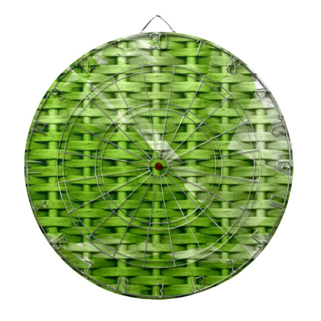 Jeu De Fléchettes Design graphique en osier vert rétro (Devant)