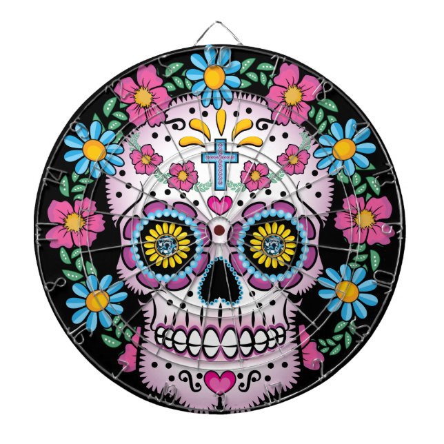 Jeu De Fléchettes Dia de los Muertos Skull (Devant)