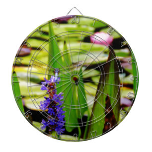 Jeu De Fléchettes Dragonfly lotus and purple flower
