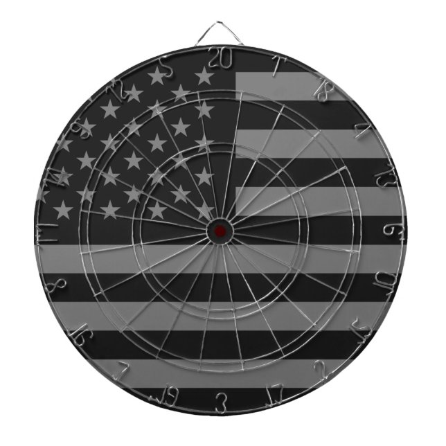 Jeu De Fléchettes Drapeau Américain Noir Gris (Devant)