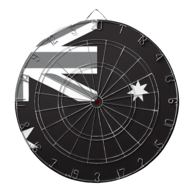 Jeu De Fléchettes Drapeau australien noir et blanc (Devant)