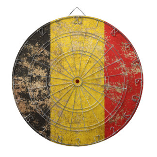 Jeu De Fléchettes Drapeau belge vintage âgé rugueux