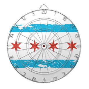 Jeu De Fléchettes Drapeau grunge de Chicago
