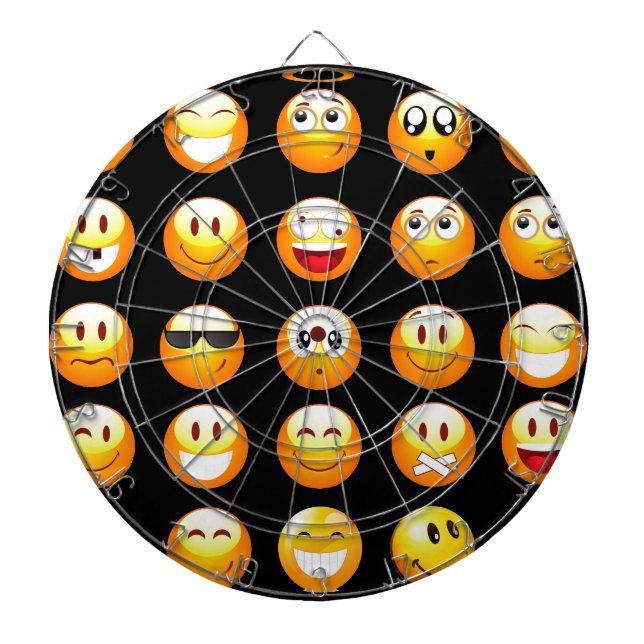 Jeu De Fléchettes emojis noir (Devant)