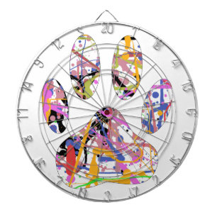 Jeu De Fléchettes Empreinte de patte de chien de peinture