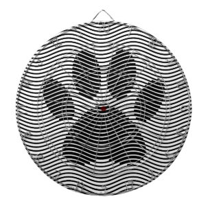 Jeu De Fléchettes Empreinte de patte De Chien Sur Les Vagues Noires 