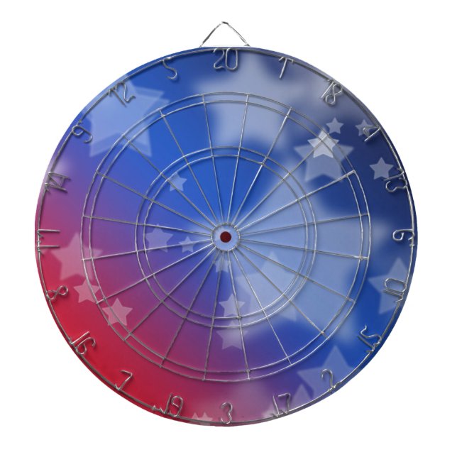 Jeu De Fléchettes Étoile rouge, blanche et bleue Tableau de fléchett (Devant)