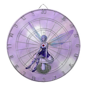 Jeu De Fléchettes Fée violette assise sur le Champagne