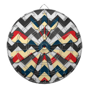 Jeu De Fléchettes Fleur moderne Chevron Zigzag Motif