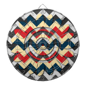 Jeu De Fléchettes Fleur moderne Chevron Zigzag Motif 2