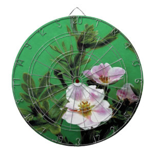 Jeu De Fléchettes fleurs rose sauvage en vert, Élégant