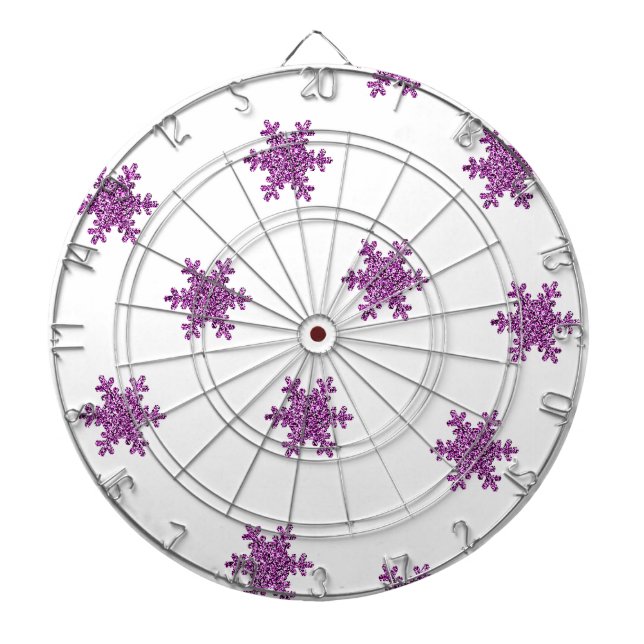 Jeu De Fléchettes Flocon de neige rose Parties scintillant (Devant)