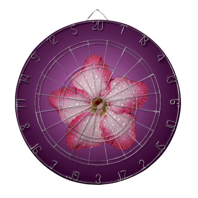 Jeu De Fléchettes Flore rose Adenium Violet rayé (Devant)