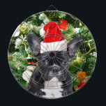 Jeu De Fléchettes French Bulldog Arbre de Noël Ornements Snowman<br><div class="desc">Mignonne Chien-taureau français avec ornements d'arbre de Noël Homme de neige en arrière - plan.</div>