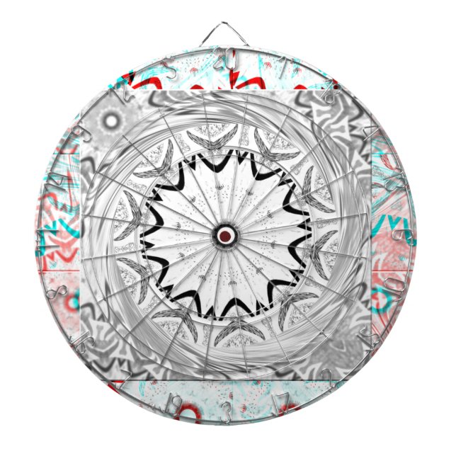 Jeu De Fléchettes Géométrie en cyan rose africain (Devant)