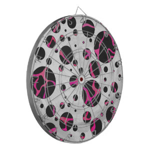 Jeu De Fléchettes Girafe Imprimé Rose Chaud et Noir